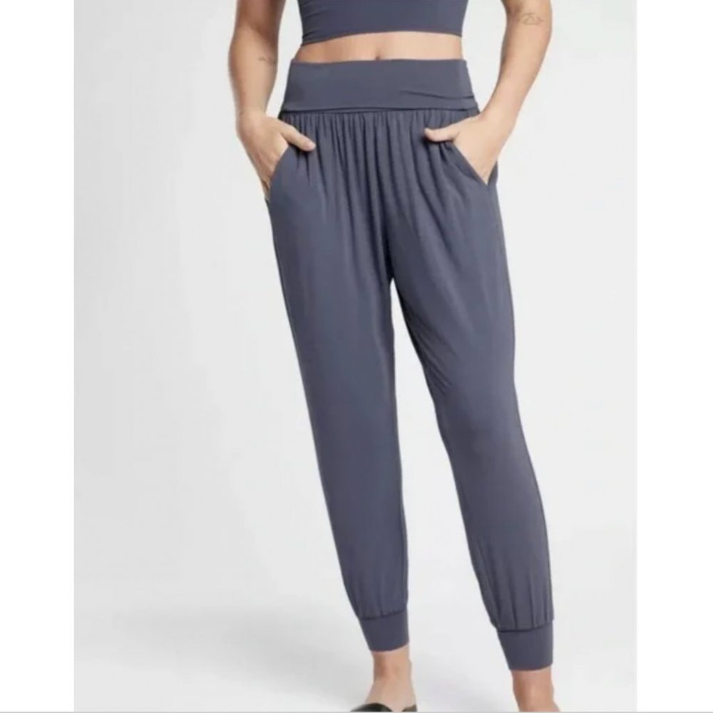 ATHLETA MEDIEVAL VIOLET SOFT LOUNGE ELASTIC WAIST STUDIO JOGGER
